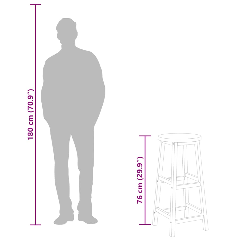 Bar Stools 8 pcs Solid Wood Acacia