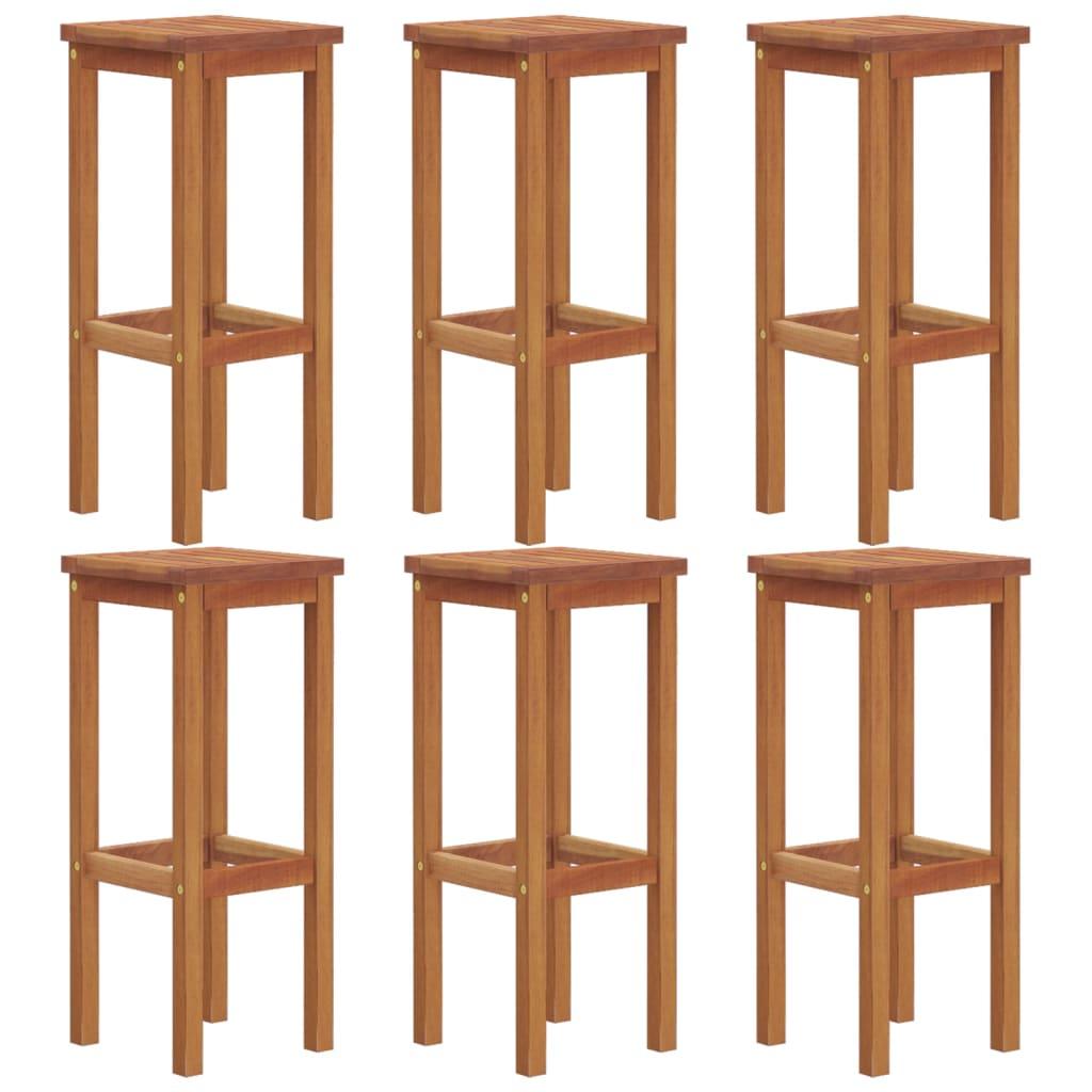 Bar Stools 6 pcs Solid Wood Acacia