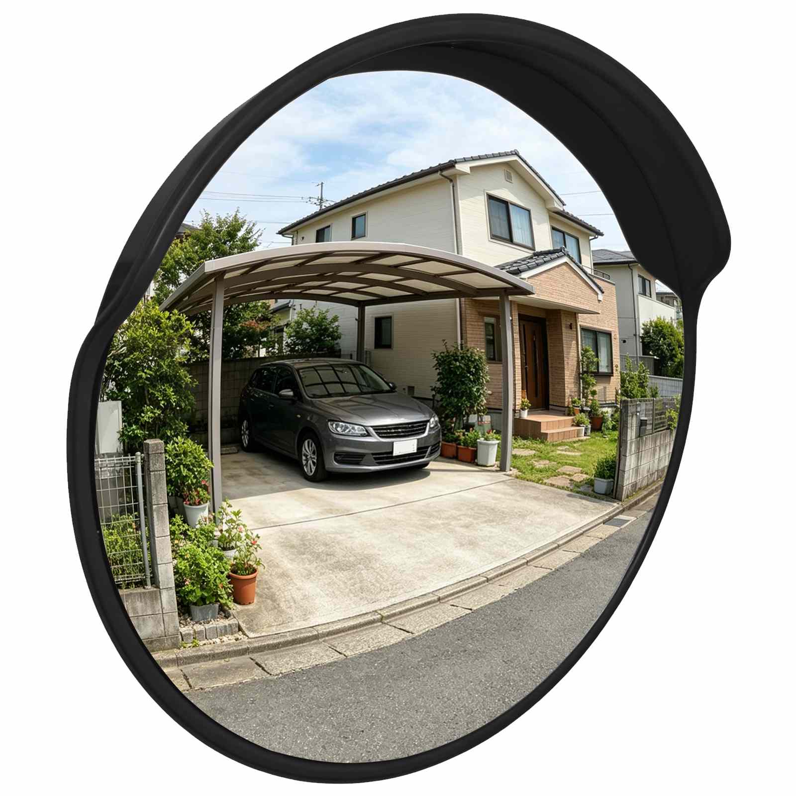 Outdoor Convex Traffic Mirror Black Ø45 cm Polycarbonate