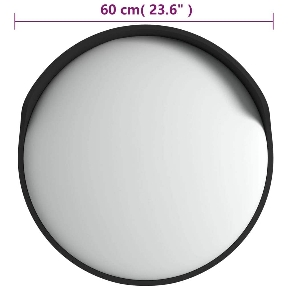 Outdoor Convex Traffic Mirror Black Ø60 cm Polycarbonate