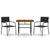 3 Piece Outdoor Dining Set Poly Rattan Black