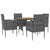 5 Piece Outdoor Dining Set Poly Rattan Grey