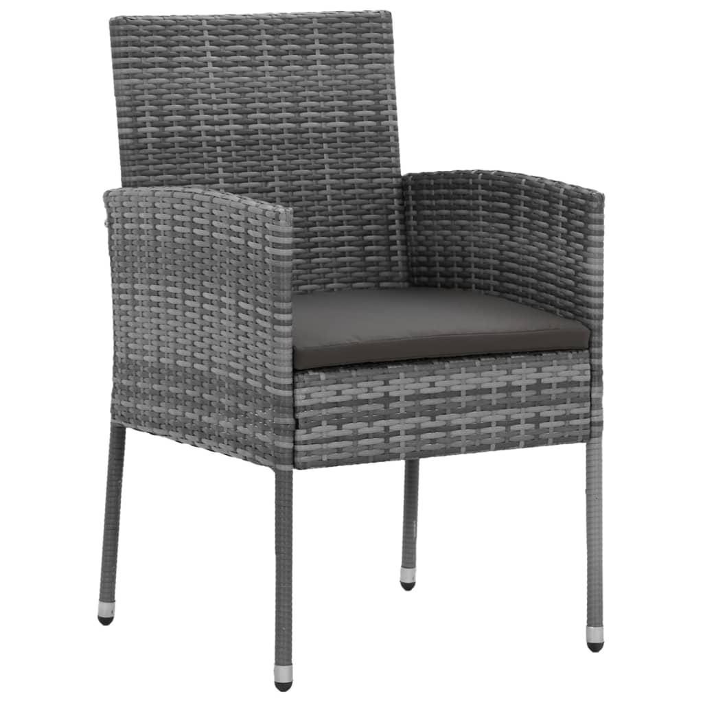 5 Piece Outdoor Dining Set Poly Rattan Grey