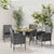 5 Piece Outdoor Dining Set Poly Rattan Grey