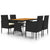 5 Piece Outdoor Dining Set Poly Rattan Black