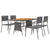 5 Piece Outdoor Dining Set Poly Rattan Grey