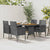 5 Piece Outdoor Dining Set Poly Rattan Grey