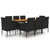 9 Piece Outdoor Dining Set Poly Rattan Black