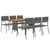 7 Piece Outdoor Dining Set Poly Rattan Grey