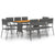 9 Piece Outdoor Dining Set Poly Rattan Grey