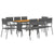 9 Piece Outdoor Dining Set Poly Rattan Grey