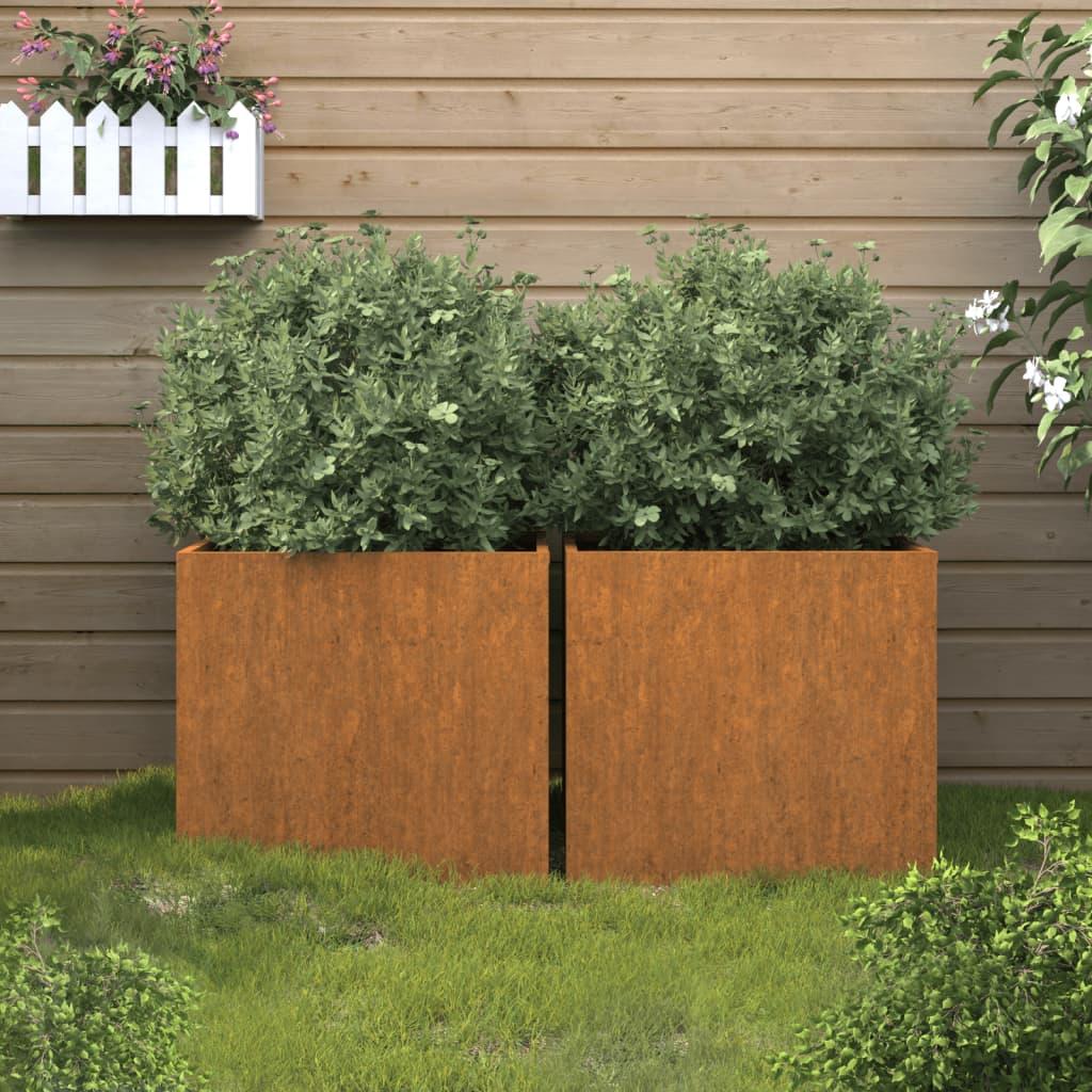 Planters 2 pcs 32x30x29 cm Corten Steel