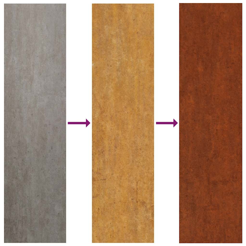 Lawn Edging 50 pcs 10 x 103 cm Weathering Steel Rusty