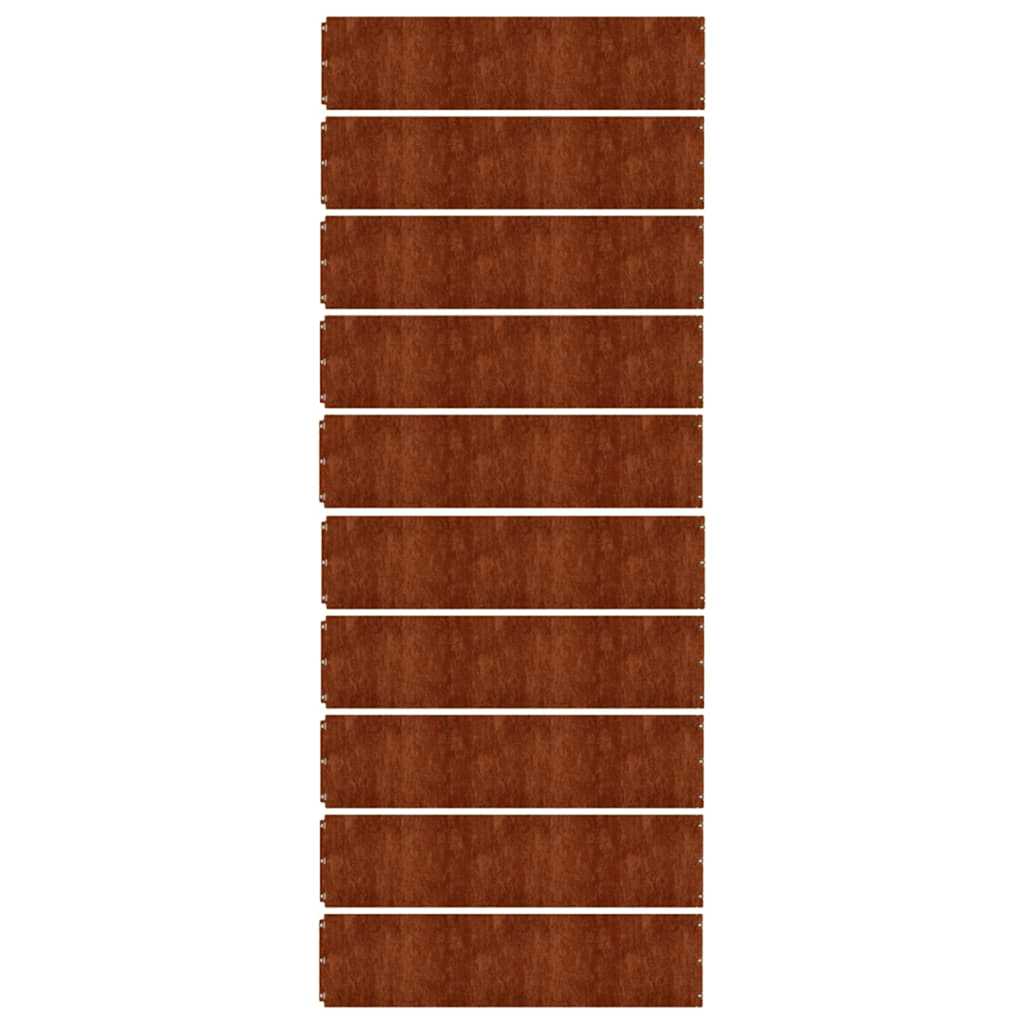Lawn Edging 10 pcs 25 x 103 cm Weathering Steel Rusty
