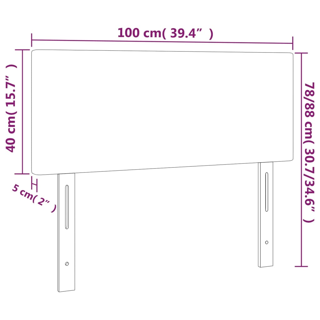 Headboard Black 100 cm Velvet