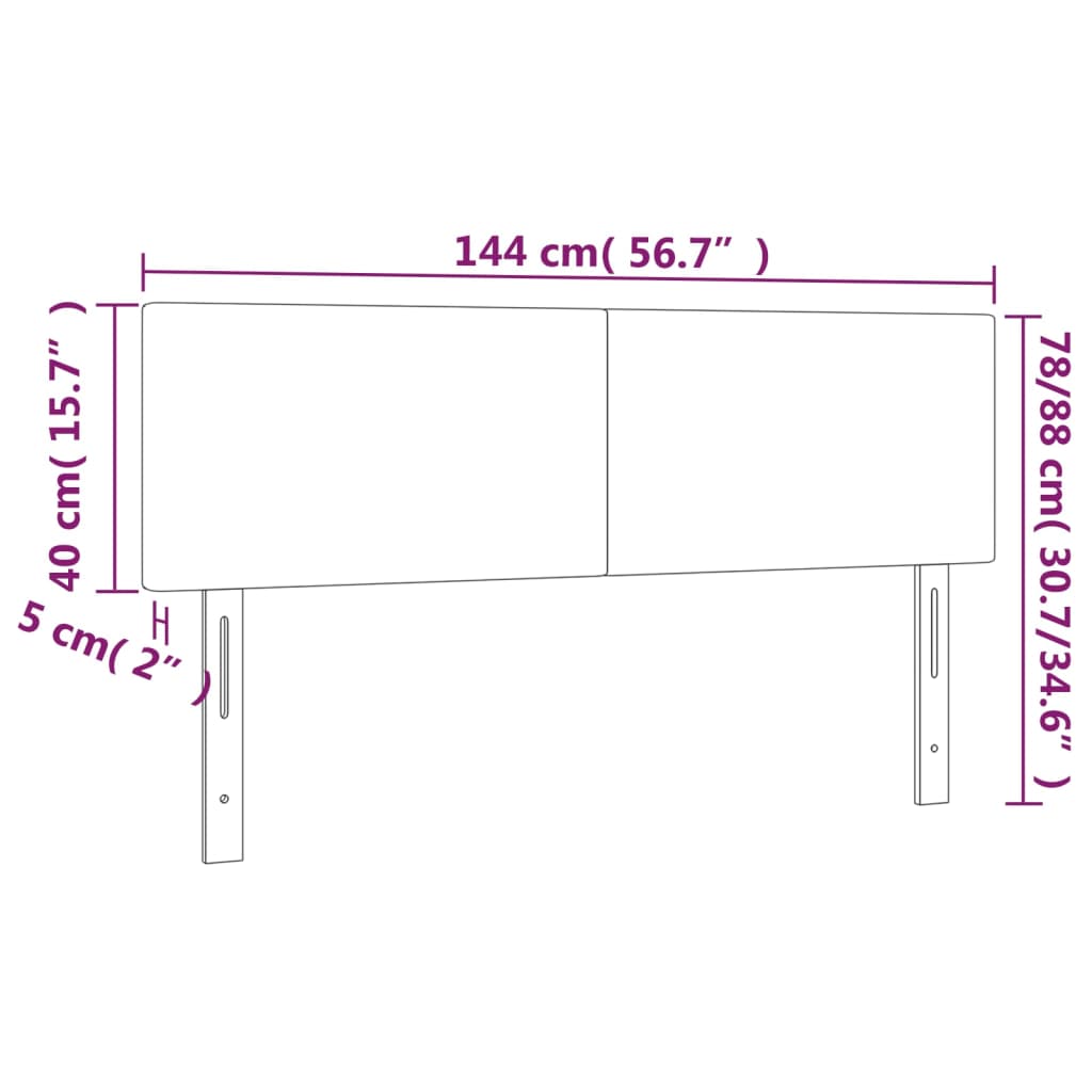 Headboards Black 144x5x78/88 cm Fabric