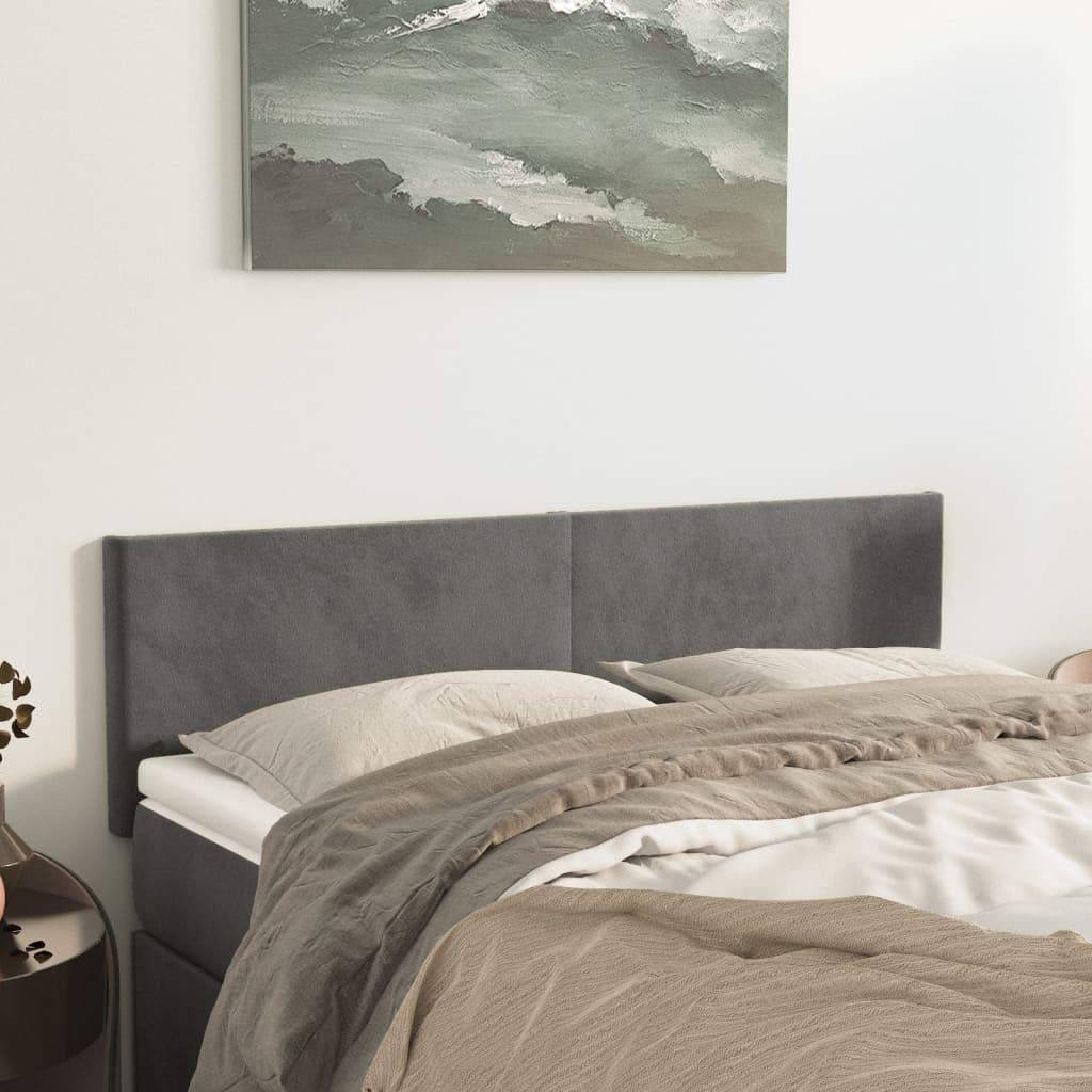 Headboards Dark Grey 144x5x78/88 cm Velvet