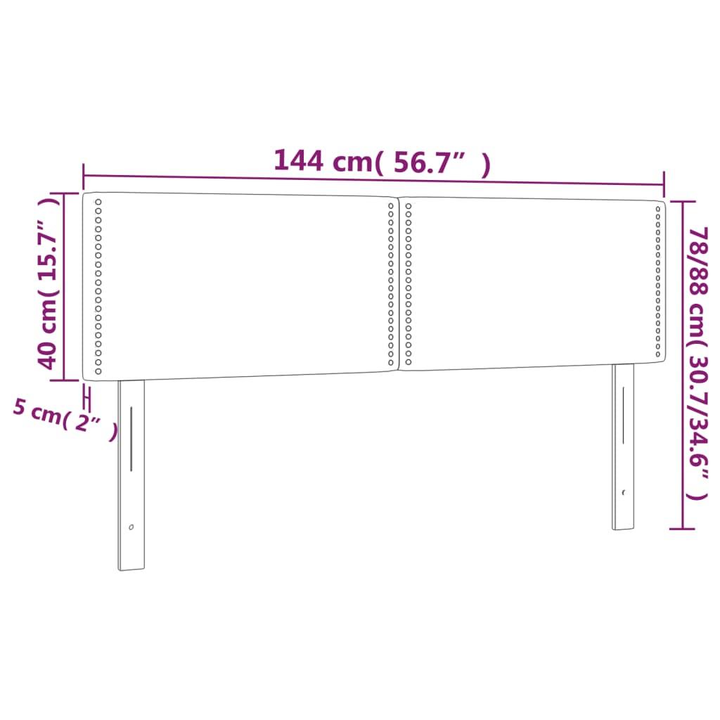 Headboards Dark Grey 144x5x78/88 cm Fabric