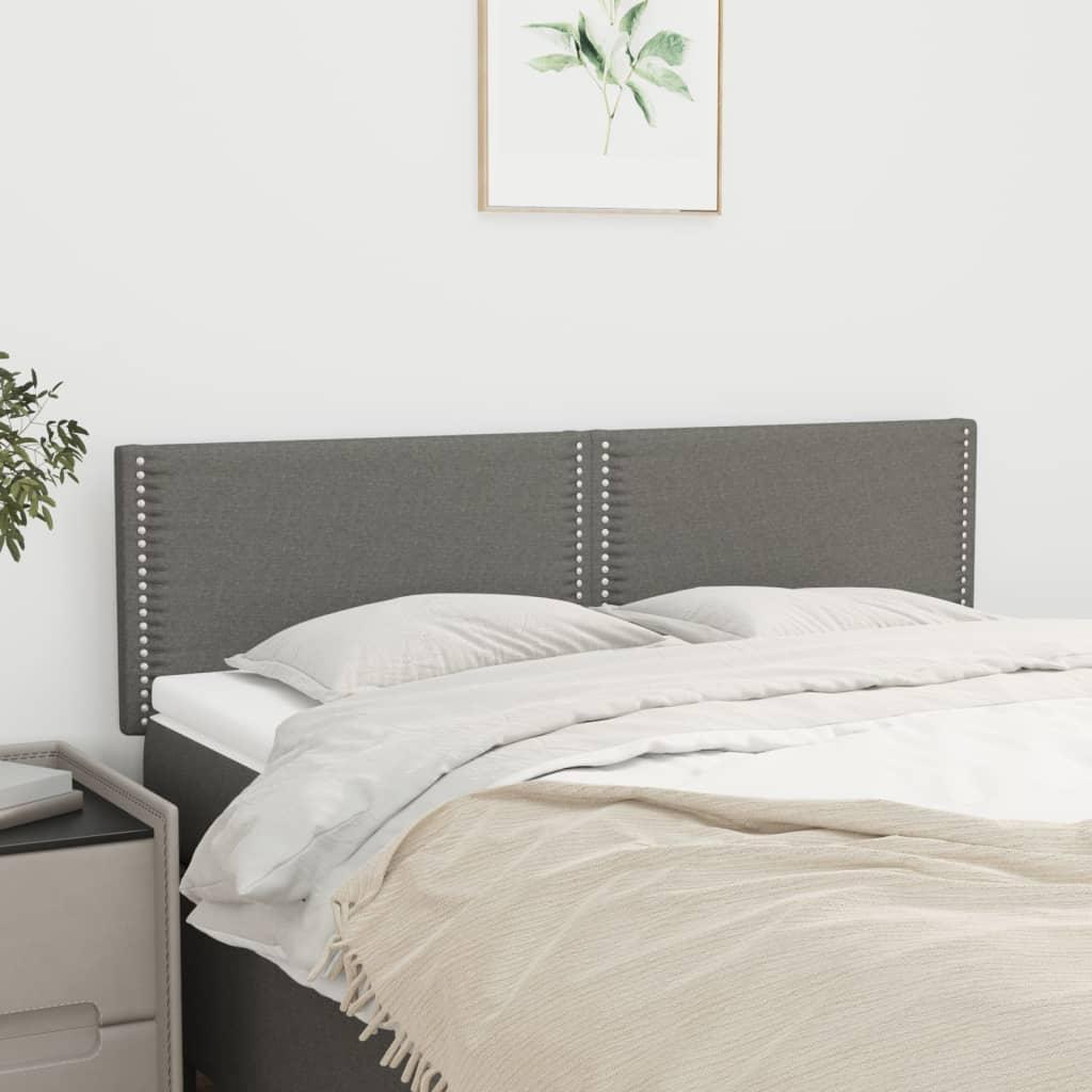 Headboards Dark Grey 144x5x78/88 cm Fabric