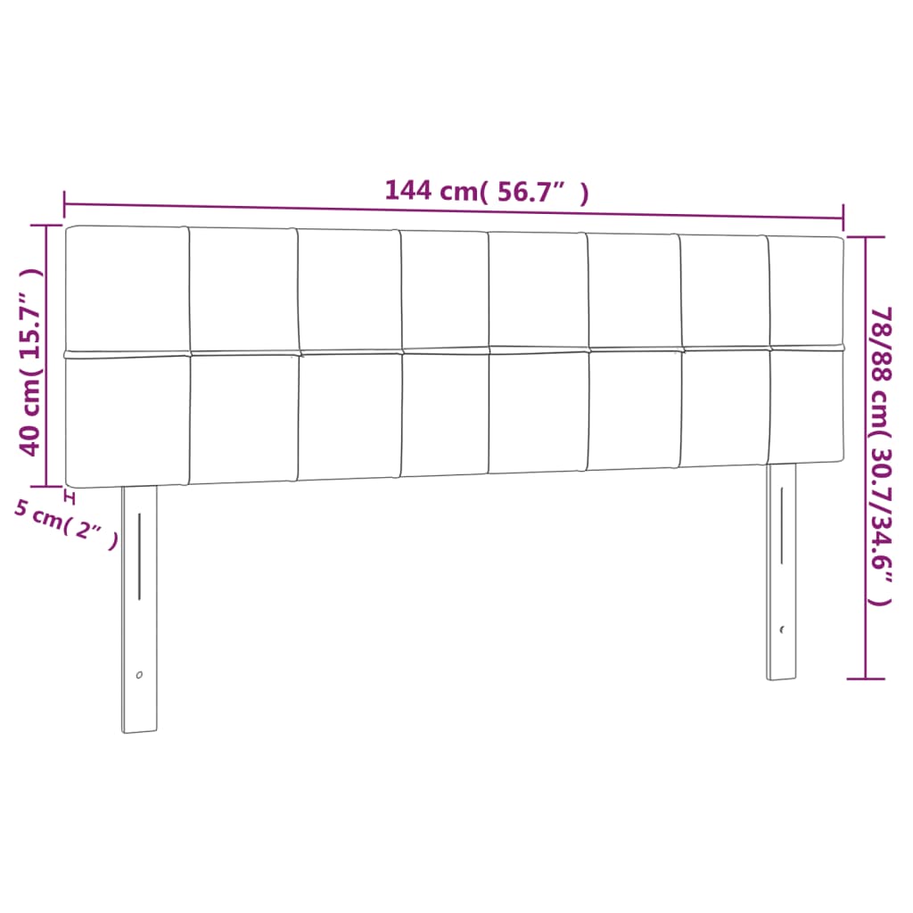 Headboards Black 144x5x78/88 cm Fabric