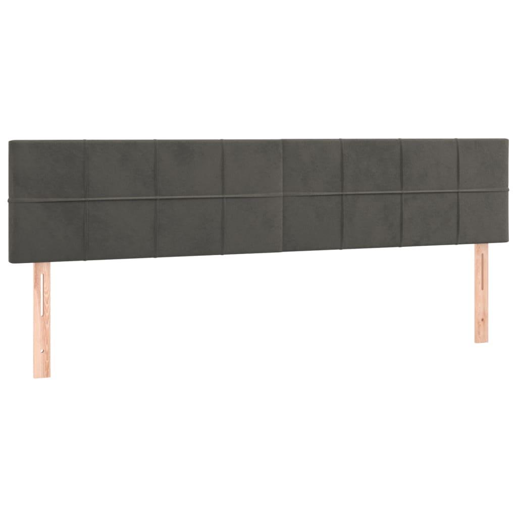 Headboards Dark Grey 160x5x78/88 cm Velvet