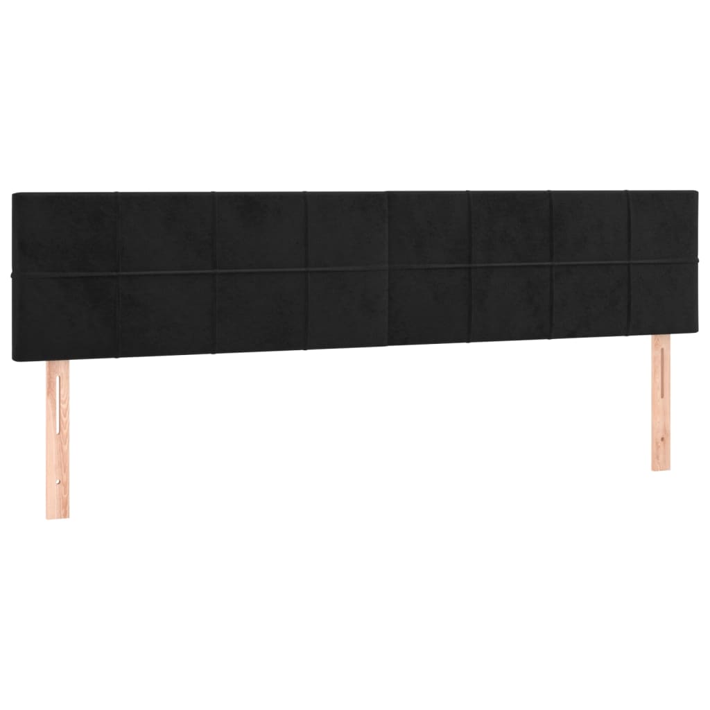 Headboards Black 160x5x78/88 cm Velvet
