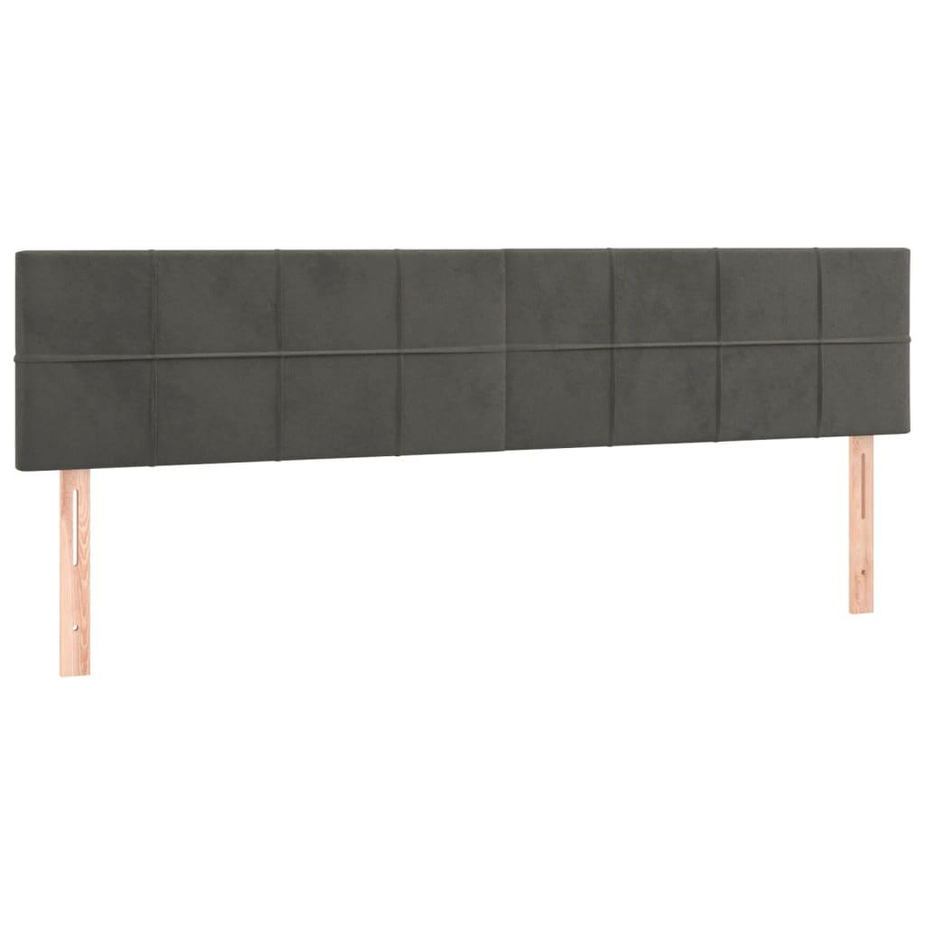 Headboards Dark Grey 200x5x78/88 cm Velvet