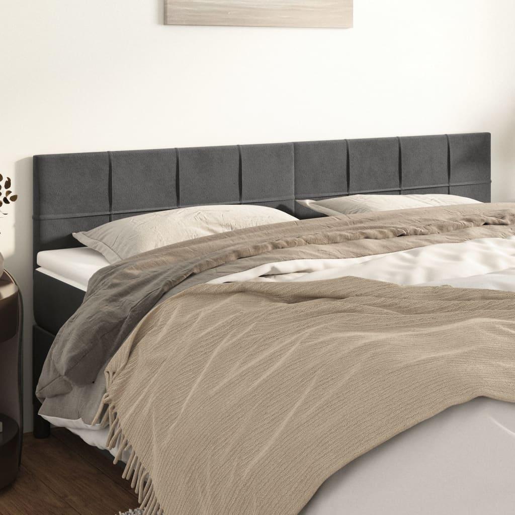 Headboards Dark Grey 200x5x78/88 cm Velvet