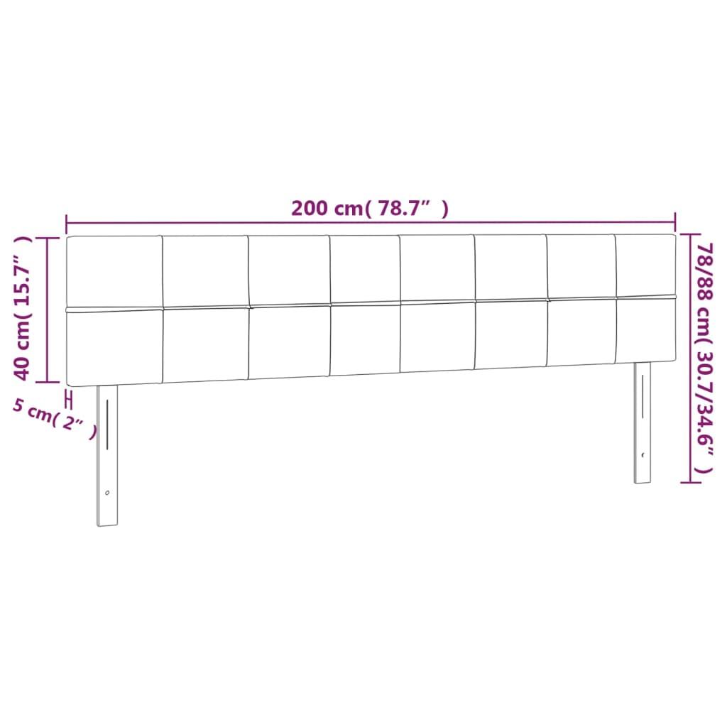 Headboards Black 200x5x78/88 cm Velvet