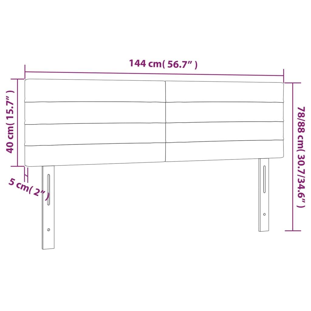 Headboards Dark Grey 144x5x78/88 cm Fabric