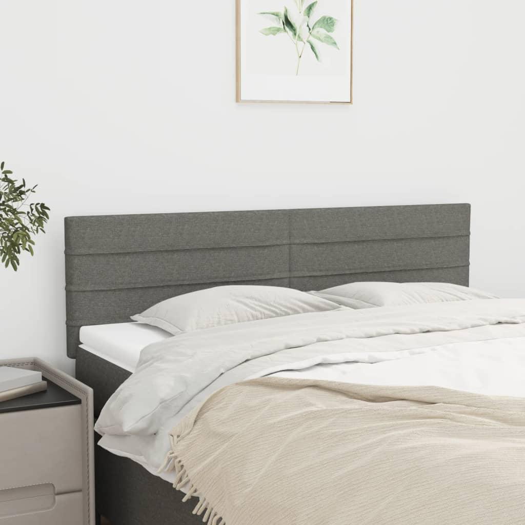 Headboards Dark Grey 144x5x78/88 cm Fabric