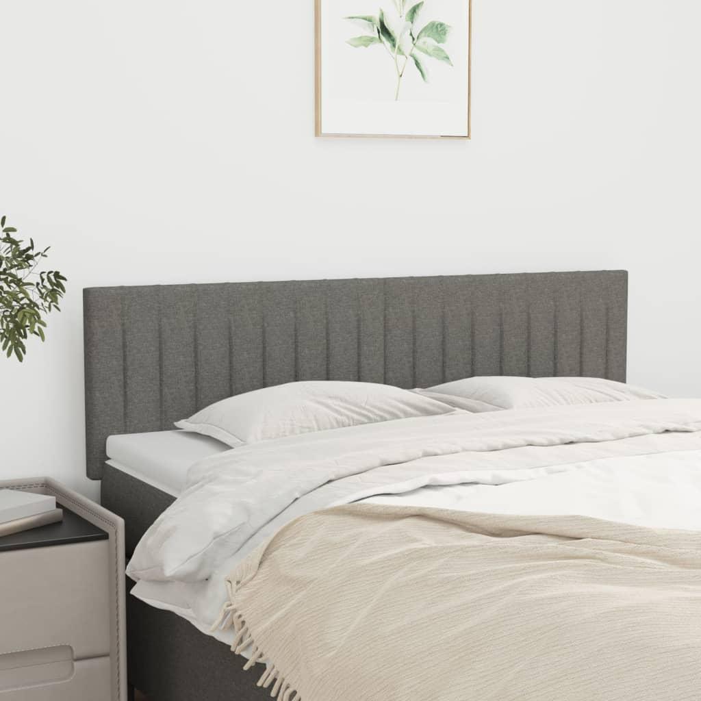 Headboards Dark Grey 144x5x78/88 cm Fabric