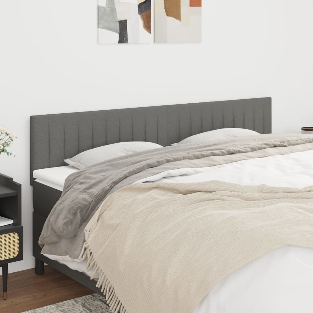 Headboards Dark Grey 160x5x78/88 cm Fabric