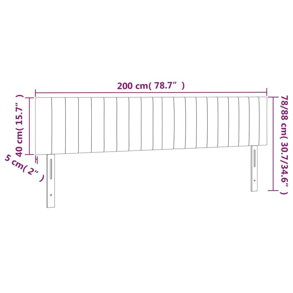 Headboards Dark Grey 200x5x78/88 cm Fabric