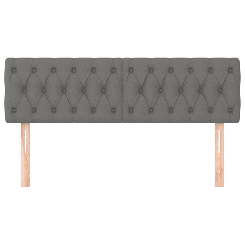 Headboards Dark Grey 144x7x78/88 cm Fabric