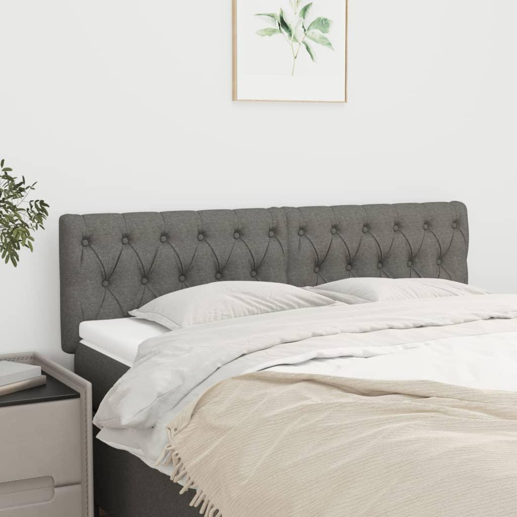 Headboards Dark Grey 144x7x78/88 cm Fabric