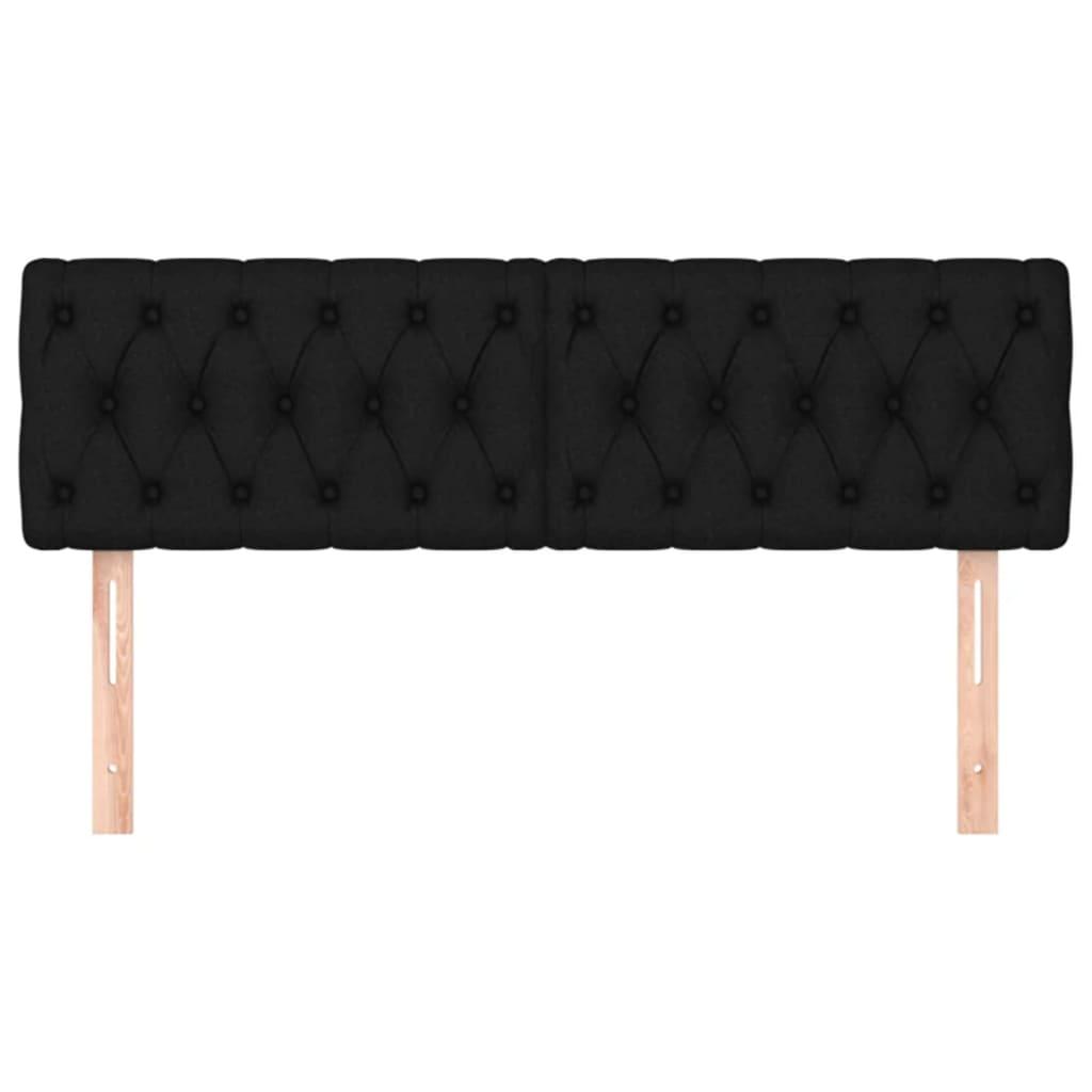 Headboards 2 pcs Black 80 cm Fabric