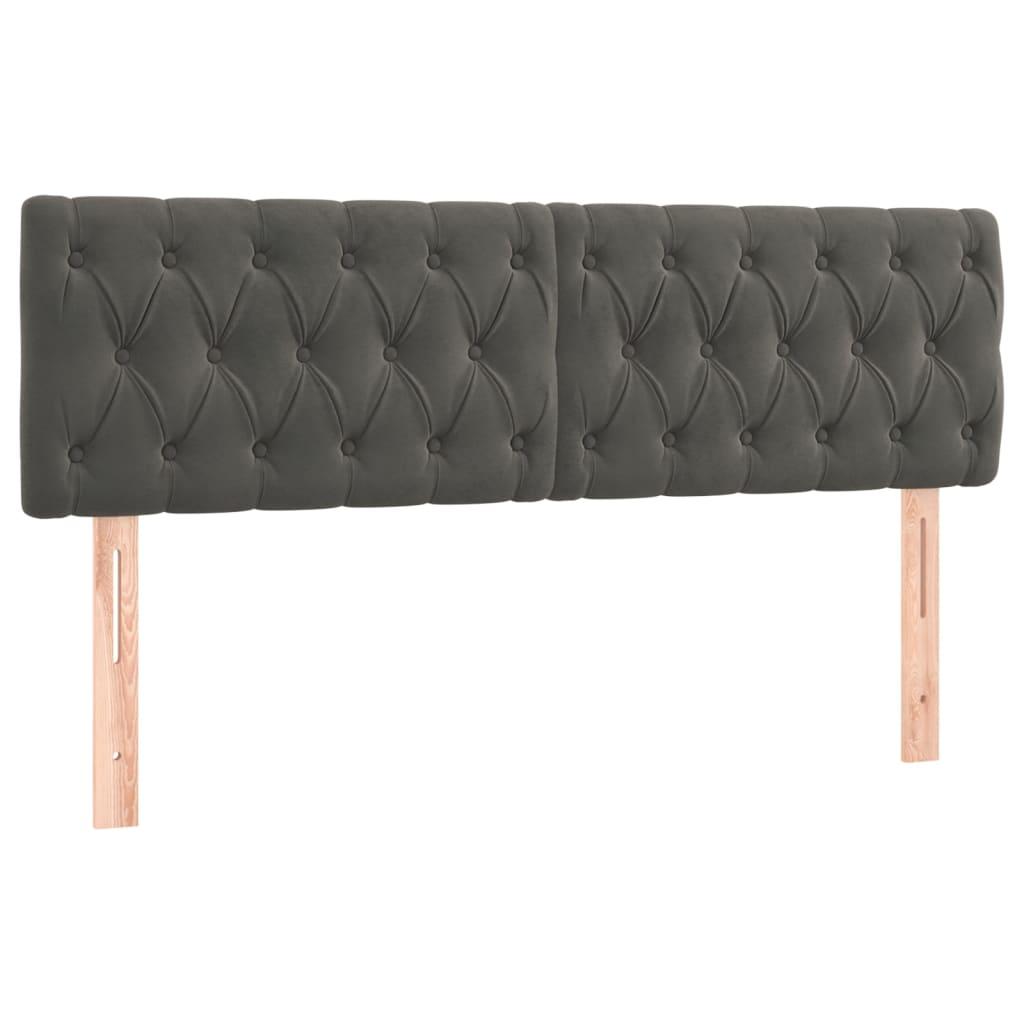 Headboards Dark Grey 160x7x78/88 cm Velvet