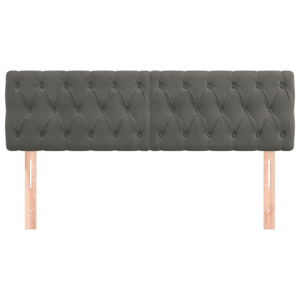 Headboards Dark Grey 160x7x78/88 cm Velvet
