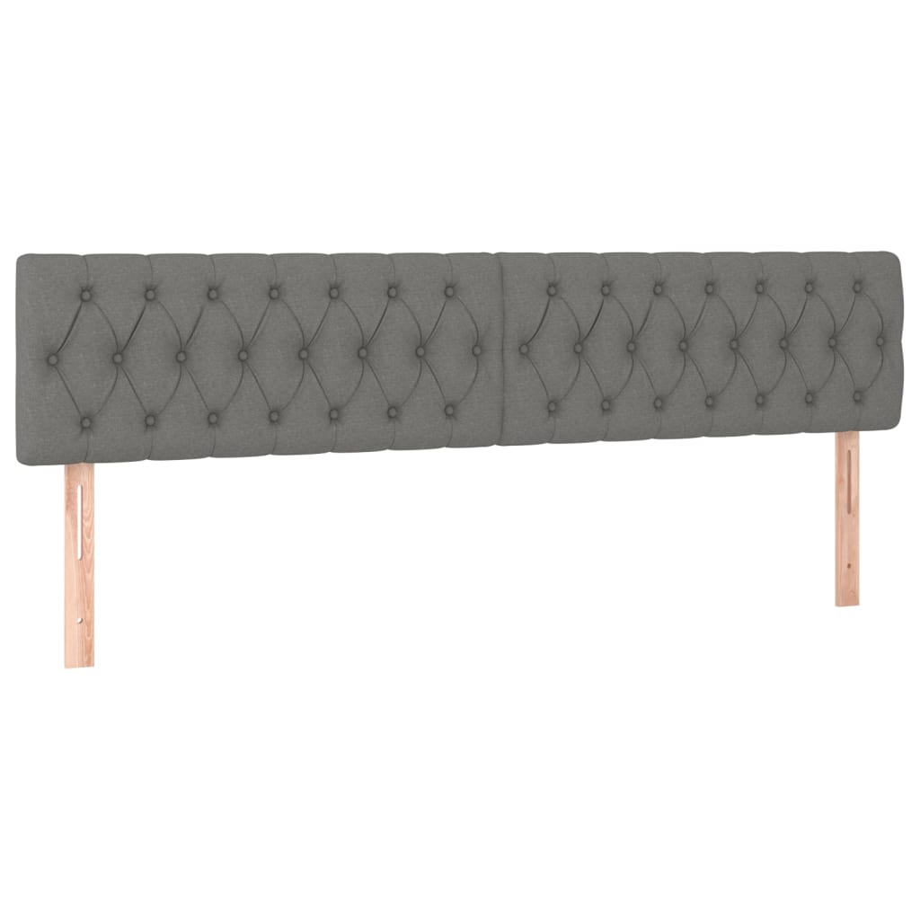 Headboards Dark Grey 200x7x78/88 cm Fabric