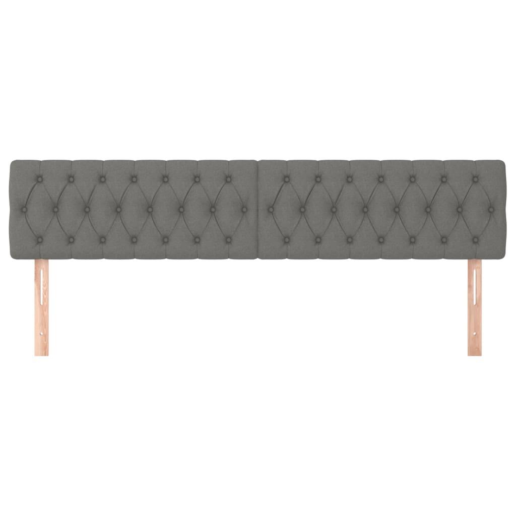 Headboards Dark Grey 200x7x78/88 cm Fabric