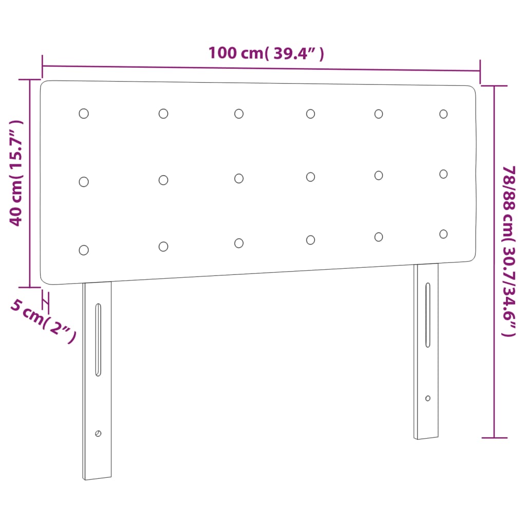 Headboard Black 100 cm Fabric