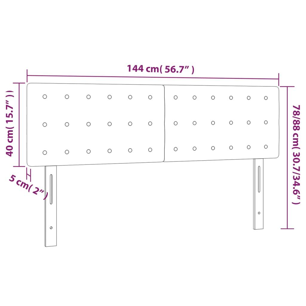 Headboards Dark Grey 144x5x78/88 cm Fabric