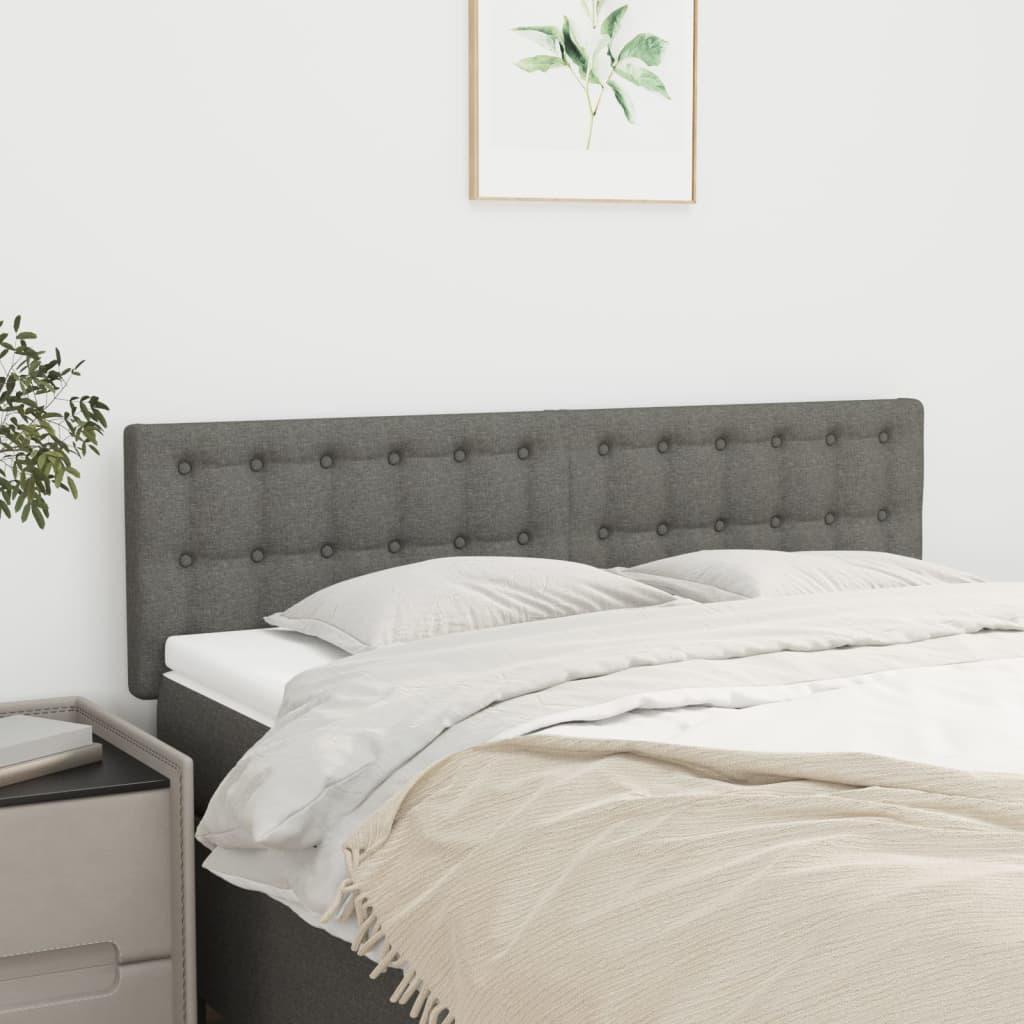 Headboards Dark Grey 144x5x78/88 cm Fabric