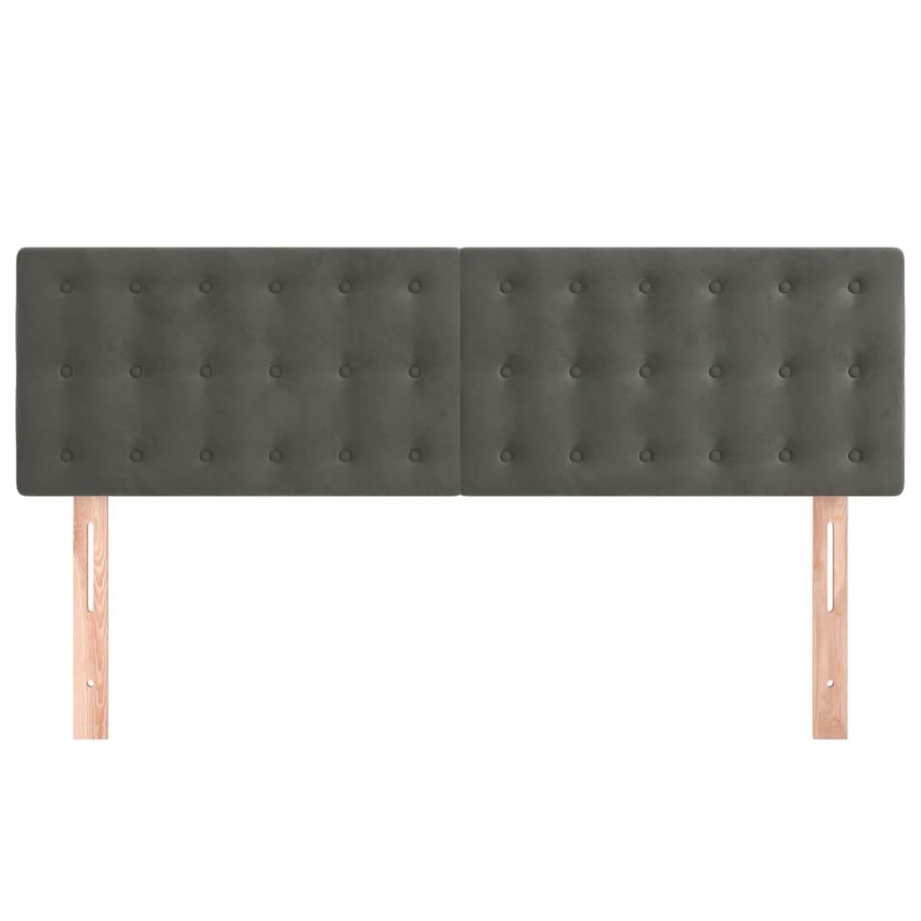 Headboards Dark Grey 144x5x78/88 cm Velvet