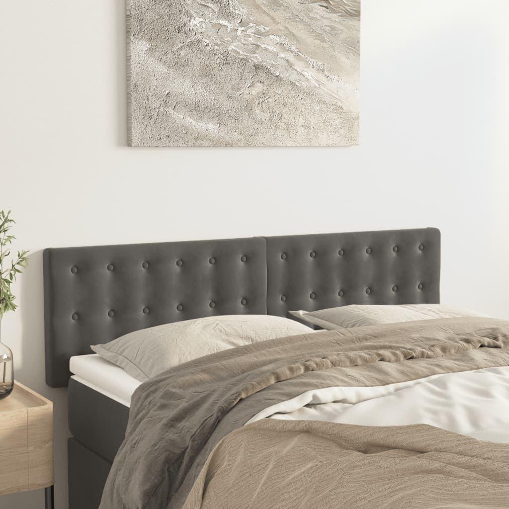 Headboards Dark Grey 144x5x78/88 cm Velvet