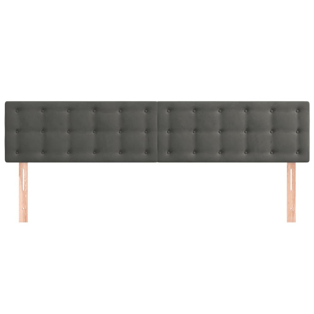 Headboards Dark Grey 160x5x78/88 cm Velvet