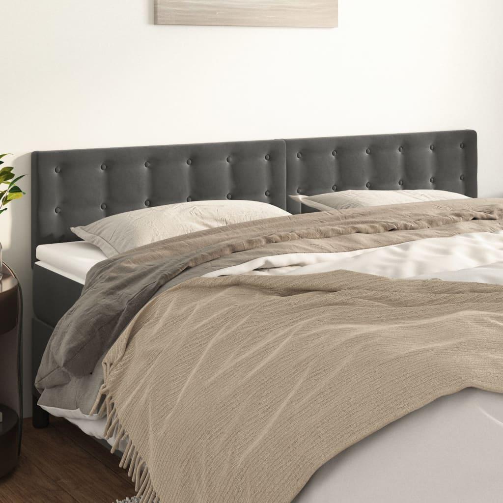 Headboards Dark Grey 160x5x78/88 cm Velvet