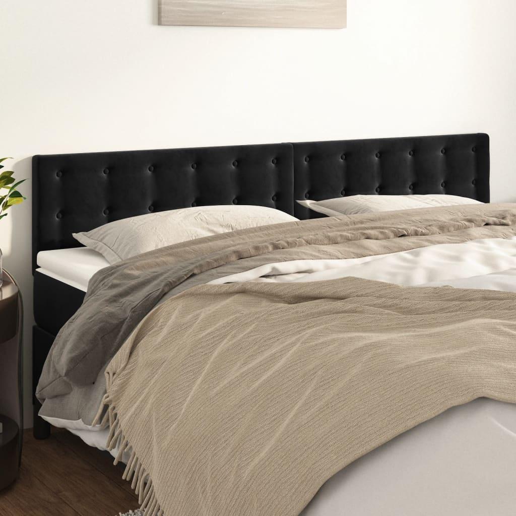 Headboards Black 160x5x78/88 cm Velvet