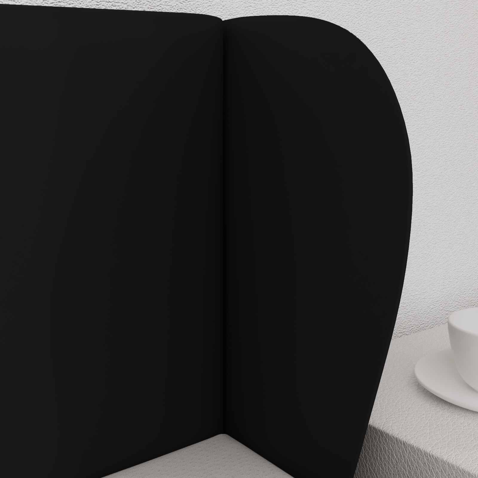 Headboard Ear Black 40 x 23 x 6 cm PVC
